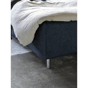 Gestoffeerd bed Homely Platweefsel Nona: Donkerblauw - 140 x 200cm