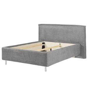 Gestoffeerd bed Homely Platweefsel Nona: Lichtgrijs - 200 x 200cm