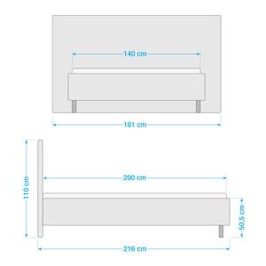 Polsterbett Homely Microfaser Panja: Grau - 140 x 200cm