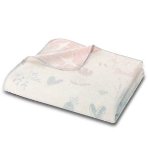 Plaid Lovely & Sweet Birdies Coton / Polyester - Blanc / Multicolore