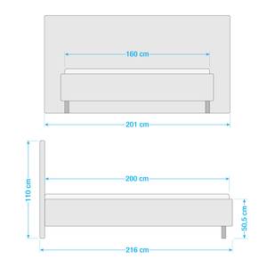 Polsterbett Homely Microfaser Panja: Blau - 160 x 200cm