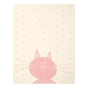Plaid Lovely & Sweet Kitty Mischgewebe - Pink / Weiß