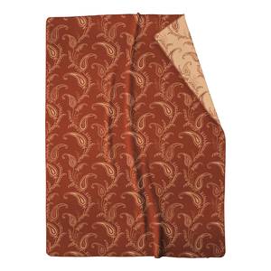 Deken Indian Summer textielmix - rood/grijs