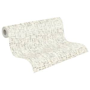 Papier peint en intissé Medhoo Blanc - 0,53 m x 10,05 m - Blanc / Marron