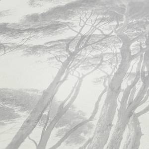Papier peint en intissé Forêt Vintage Blanc - 0,53 m x 10,05 m - Blanc / Gris