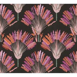 Vliesbehang Broome meerdere kleuren - 0,53m x 10,05m - Zwart/roze