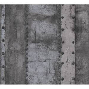 Papier peint en intissé Métal industriel Noir - 0,53 m x 10,05 m - Noir
