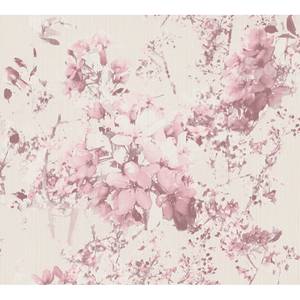 Vliestapete Blätter Floral Pink - 0,53m x 10,05m - Pink