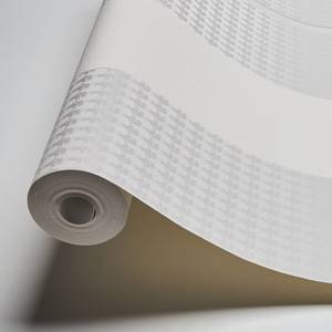 Papier peint en intissé Ribbon Blanc - 0,53 m x 10,05 m - Argenté