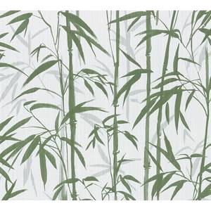 Vliestapete Bamboo Grün - 0,53m x 10,05m - Grün