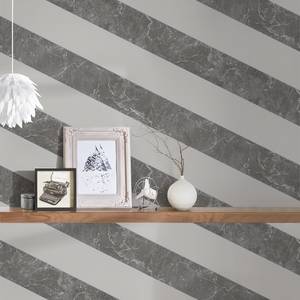 Vliesbehang Modern Marble grijs - 0,53m x 10,05m - Wit marmer