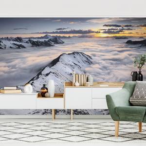 Vliesbehang Uitzicht Wolken & Bergen vliespapier - wit - 384 x 255 cm