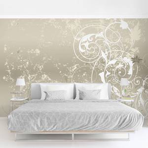 Vliesbehang Parelmoer Ornament vliespapier - beige - 384 x 255 cm