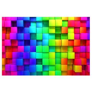 Fotomurale 3D Cubi Tessuto non tessuto - Multicolore - 384 x 255 cm