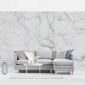 Vliestapete Bianco Carrara Vliespapier - Weiß - 384 x 255 cm