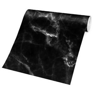 Papier peint intissé Marbre noir Papier peint - Noir - 384 x 255 cm