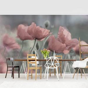 Vliesbehang Pittoreske Klaprozen vliespapier - roze - 432 x 290 cm