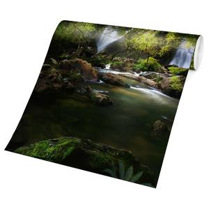 Fotomurale Cascata e foresta Tessuto non tessuto - Verde - 384 x 255 cm