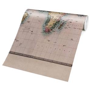 Fotomurale Cartina del mondo del 1850 Tessuto non tessuto - Beige - 432 x 290 cm