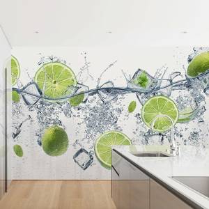 Vliesbehang Verfrissende Limoen vliespapier - wit - 432 x 290 cm