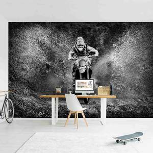 Papier peint intissé Motocross Papier peint - Noir / Blanc - 384 x 255 cm
