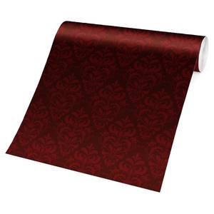 Footmurale Motivo barocco rosso Tessuto non tessuto - Rosso - 432 x 290 cm