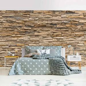 Vliesbehang Andalusia Stonewall vliespapier - bruin - 432 x 290 cm