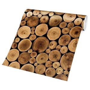 Vliestapete Homey Firewood Vliespapier - Braun - 384 x 255 cm