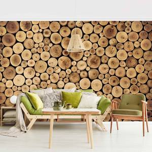 Vliesbehang Homey Firewood vliespapier - bruin - 432 x 290 cm