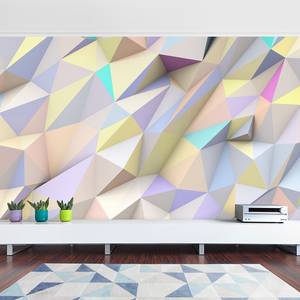 Vliesbehang Pastel Driehoek in 3D vliesbehang - meerdere kleuren - 384 x 255 cm