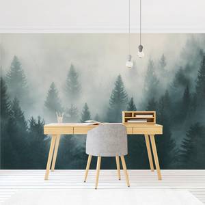 Papier peint intissé Brouillard en forêt Papier peint - Beige - 432 x 290 cm