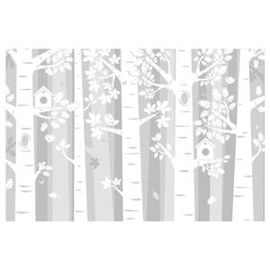 Vliesbehang Bomen in Bos Vliespapier - Grijs - 384 x 255 cm