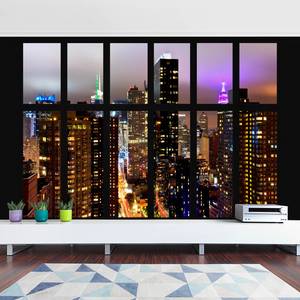 Vliesbehang Raam New York Maanlicht vliesbehang - meerdere kleuren - 384 x 255 cm