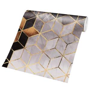 Vliesbehang Gouden Geometrie Vliespapier - Zwart/wit - 384 x 255 cm