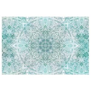 Vliesbehang Mandala Aquarell III vliespapier - turquoise - 384 x 255 cm