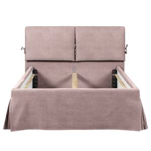 Gestoffeerd bed Nathan Platweefsel Meave: Mauve - 140 x 200cm