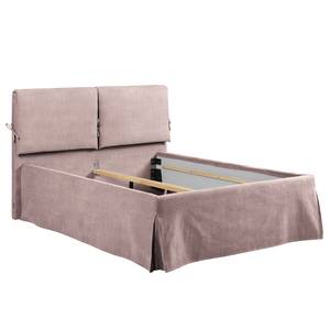 Gestoffeerd bed Nathan Platweefsel Meave: Mauve - 140 x 200cm