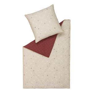 Beddengoed Joyful katoen - beige/rood - 135x200cm + kussen 80x80cm