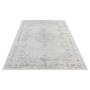 Laagpolig vloerkleed Berseba viscose/acryl chenille - Heldergrijs - 200 x 290 cm