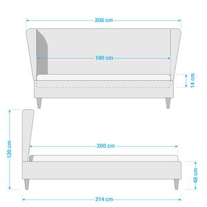 Gestoffeerd bed Capri Dream Microvezel Alana: Crèmekleurig - 180 x 200cm