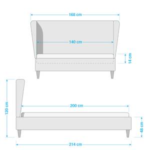 Gestoffeerd bed Capri Dream Microvezel Alana: Crèmekleurig - 140 x 200cm