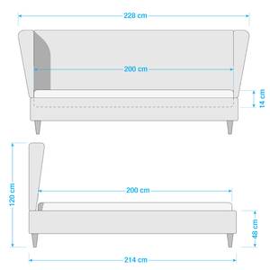 Lit capitonné Capri Dream Tissu Nona: Bleu foncé - 200 x 200cm