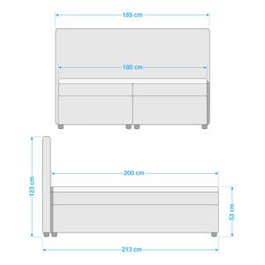 Boxspring Fira Grijs - 180 x 200cm