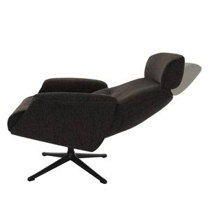 Fauteuil relax Anderson I Tissu Saia: Noir-Marron - Noir - Couvert