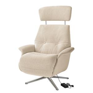 Fauteuil relax Anderson III Tissu Saia: Beige - Chrome brillant - Couvert