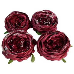 Fleurs artificielles Rose (lot de 4) Polyester PVC - Violet foncé