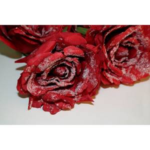 Fleurs artificielles Rose I (lot de 4) Polyester PVC - Rouge