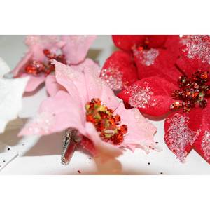 Fleurs Étoile de Noël (lot de 8) Polyester PVC - Rouge / Blanc