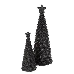 Déco de Noël Sapins noirs (2 éléments) Polyrésine - Noir
