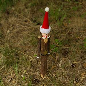 Tuindecoratie Kerstman pijnboomhout - bruin